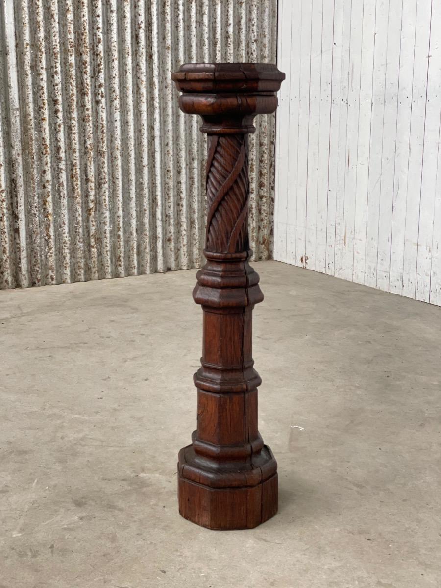 Antique oak wooden console 