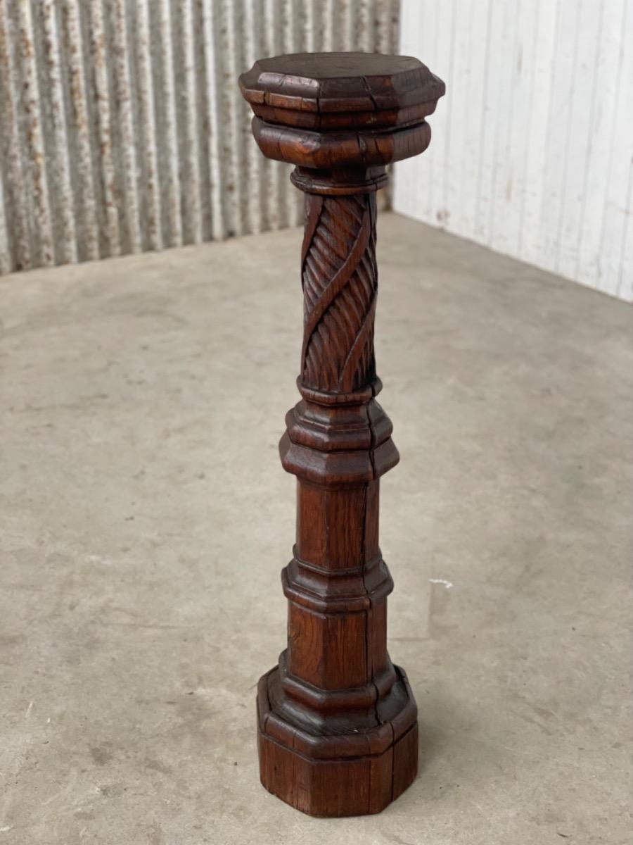 Antique oak wooden console 