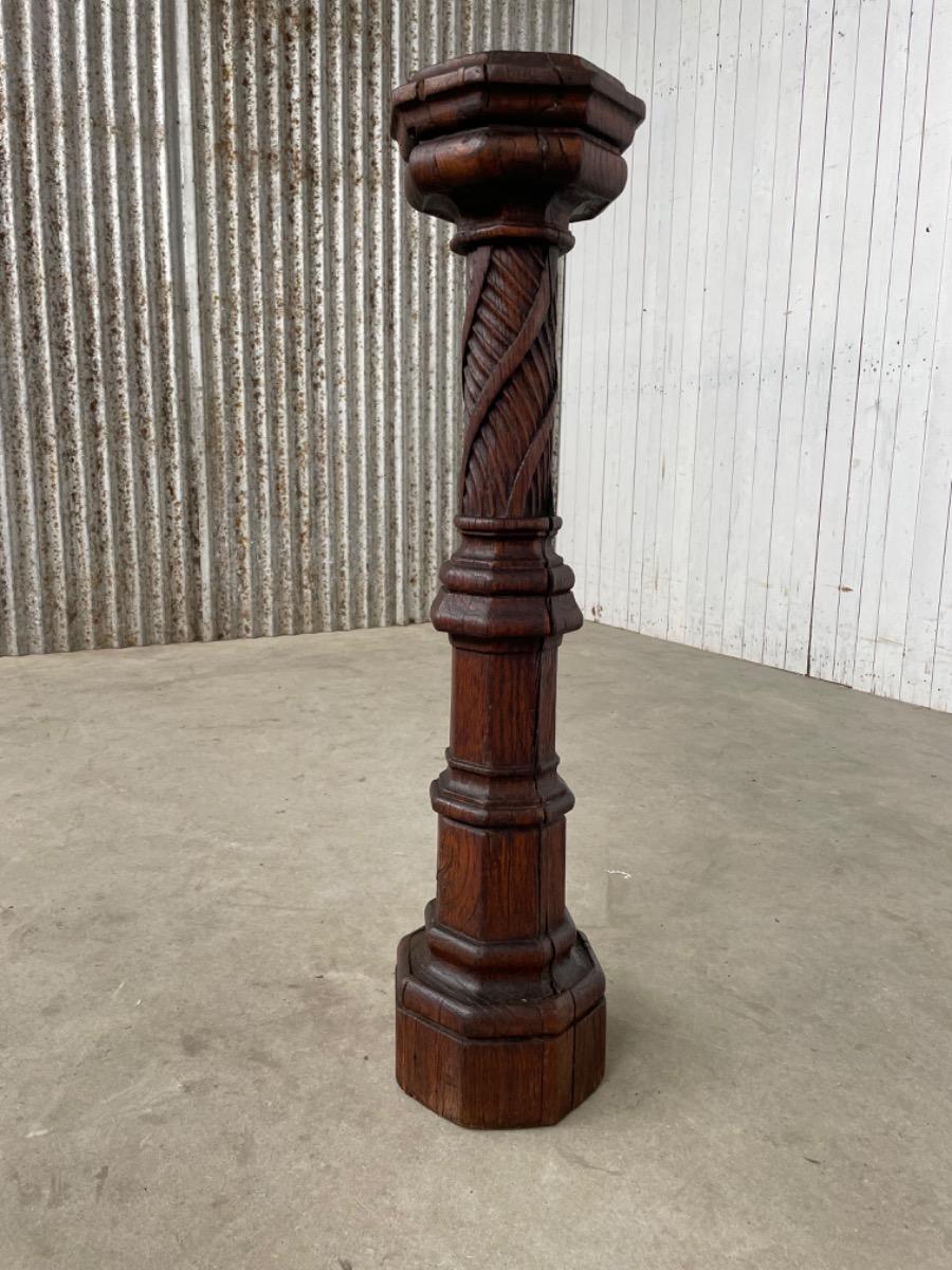 Antique oak wooden console 