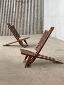 Vintage geometric tribal chairs, 1960s 