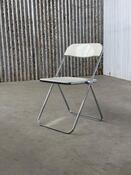 Vintage white folding chair Plia by Giancarlo Piretti for Castelli, Italy 1960s