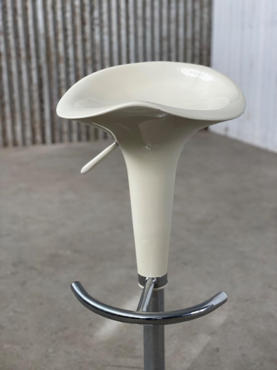 Vintage barstool white Bombo 1970s