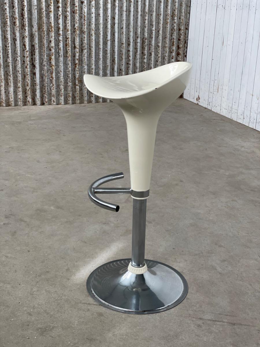 Vintage barstool white Bombo 1970s