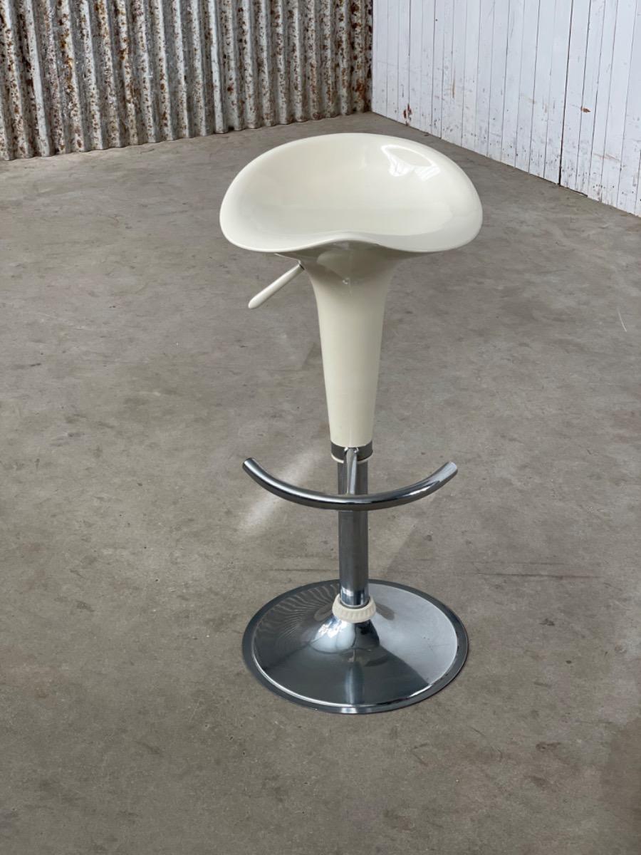 Vintage barstool white Bombo 1970s