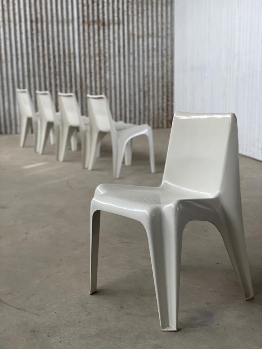 5x vintage chairs BA1171 by Helmut Bätzner for Bofinger stuhl, Germany 1960s