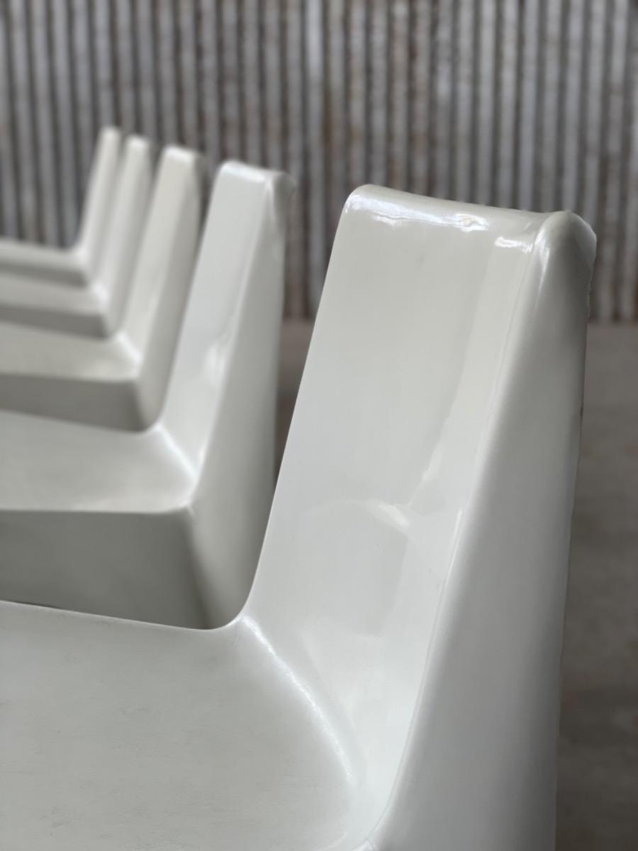 5x vintage chairs BA1171 by Helmut Bätzner for Bofinger stuhl, Germany 1960s