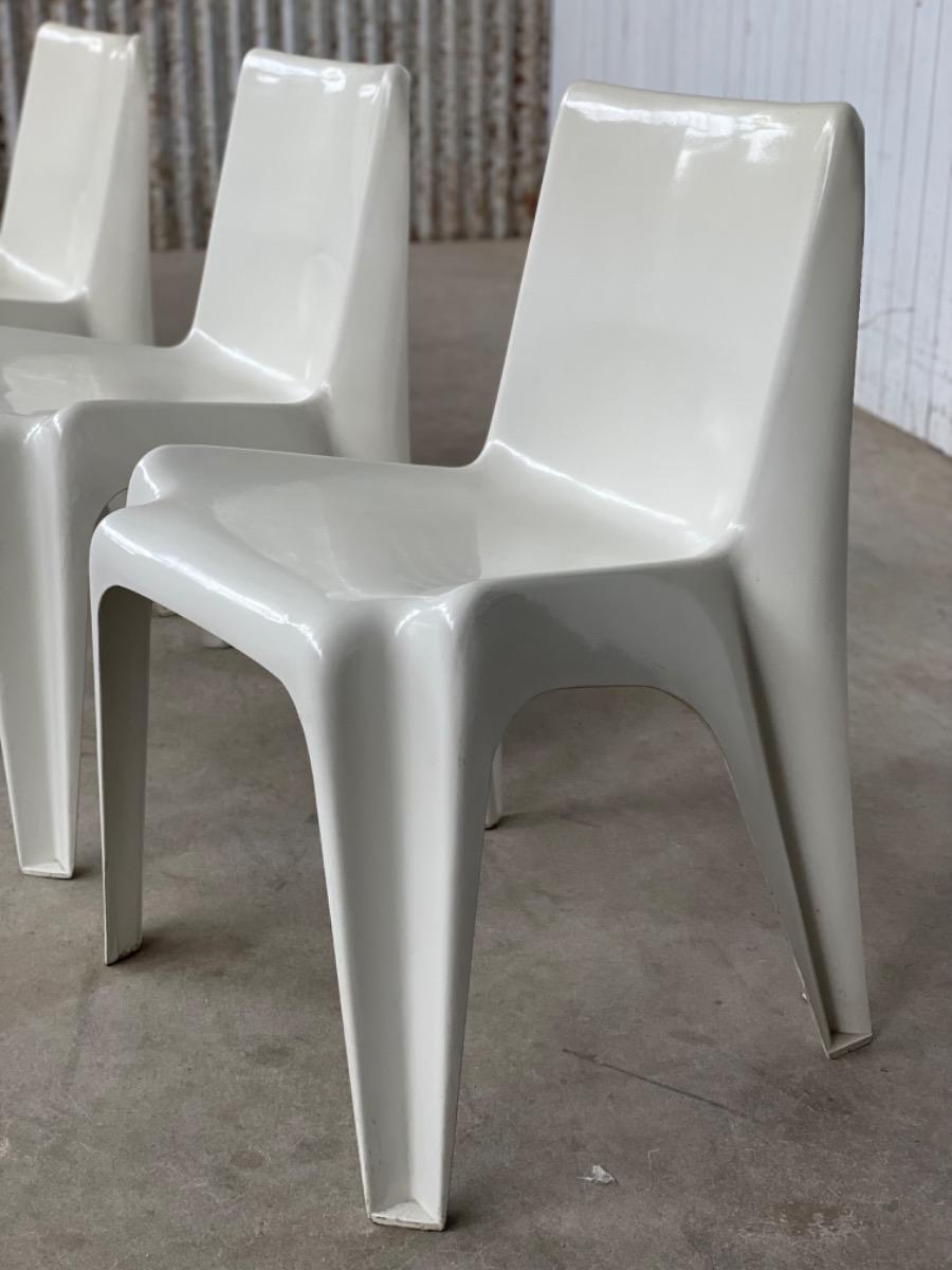 5x vintage chairs BA1171 by Helmut Bätzner for Bofinger stuhl, Germany 1960s