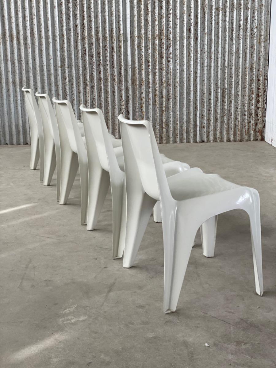 5x vintage chairs BA1171 by Helmut Bätzner for Bofinger stuhl, Germany 1960s