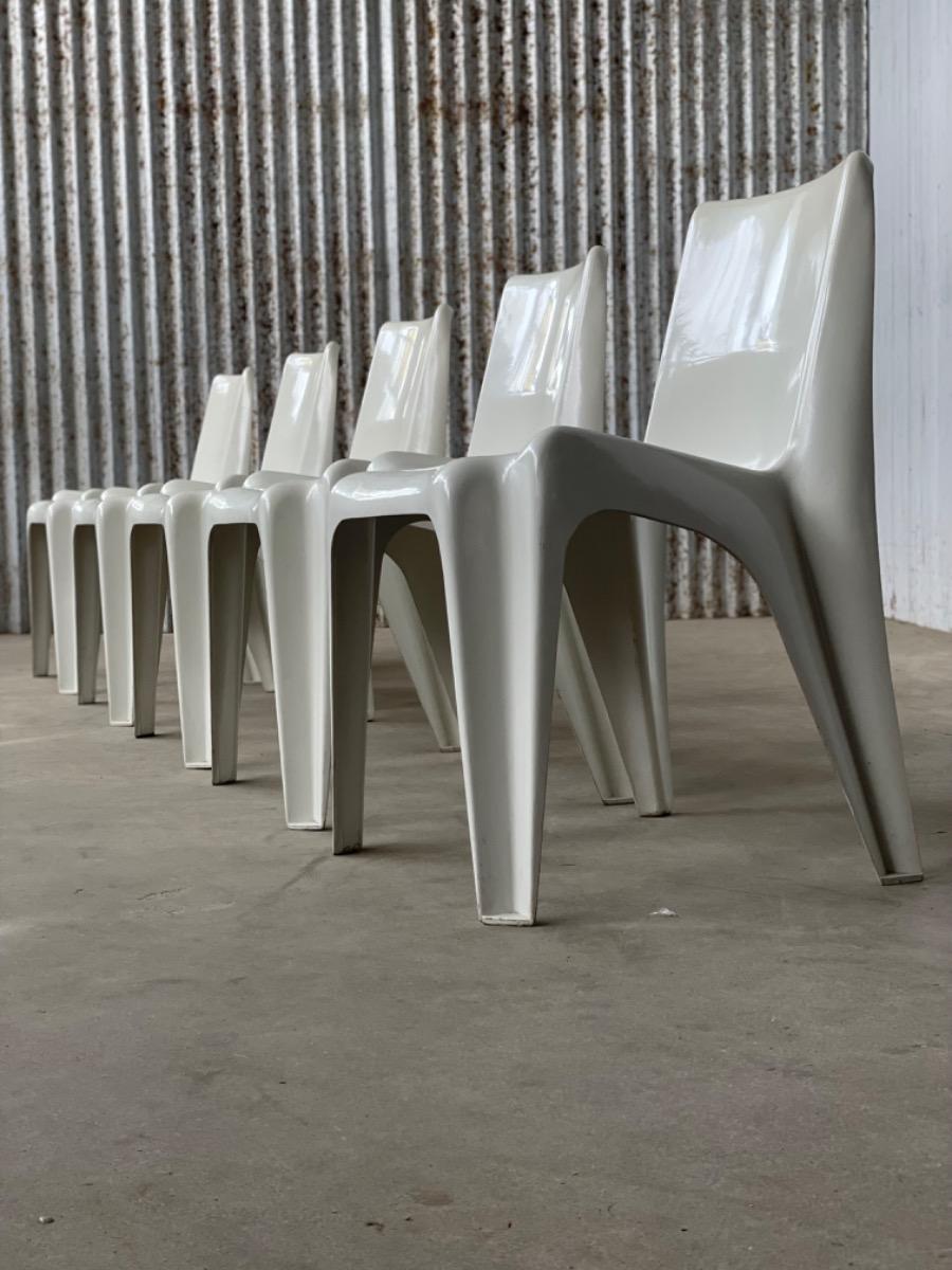 5x vintage chairs BA1171 by Helmut Bätzner for Bofinger stuhl, Germany 1960s