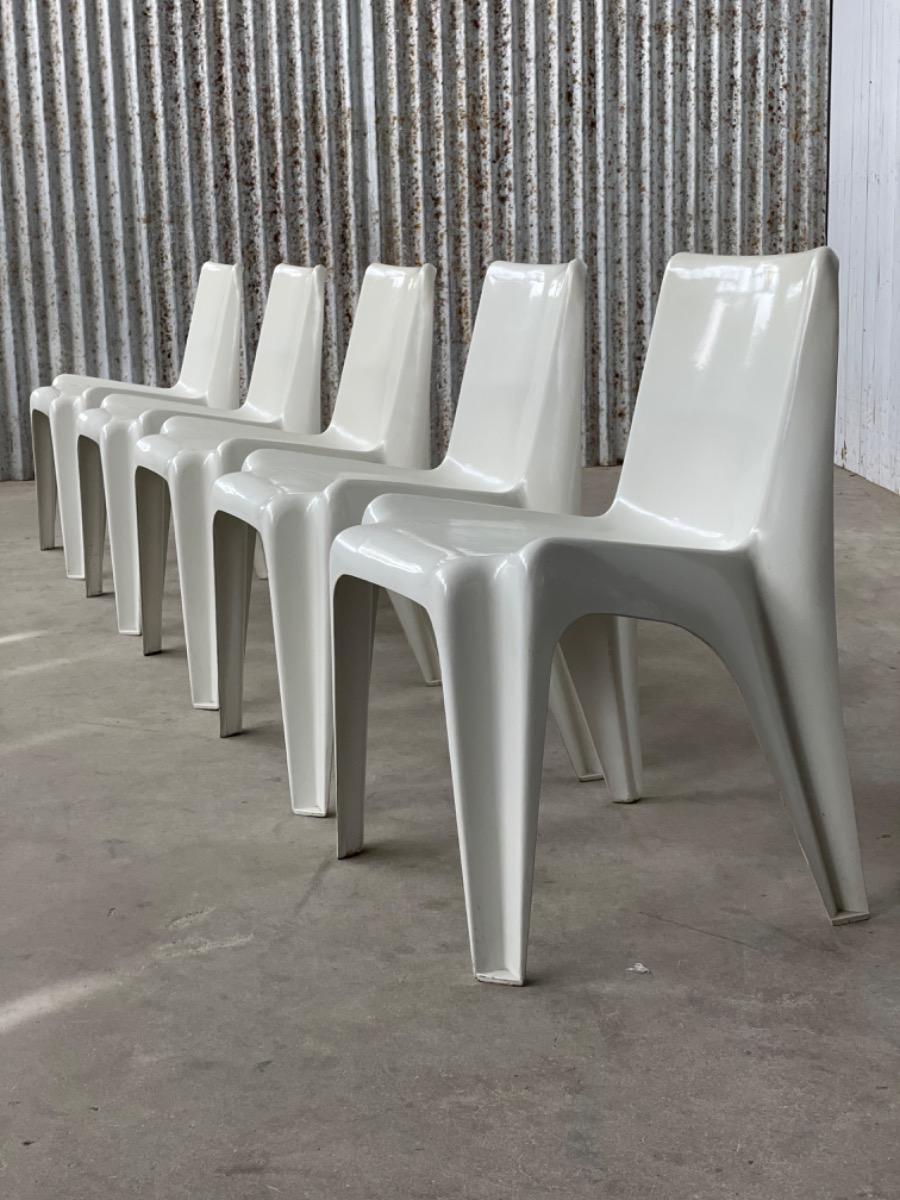 5x vintage chairs BA1171 by Helmut Bätzner for Bofinger stuhl, Germany 1960s