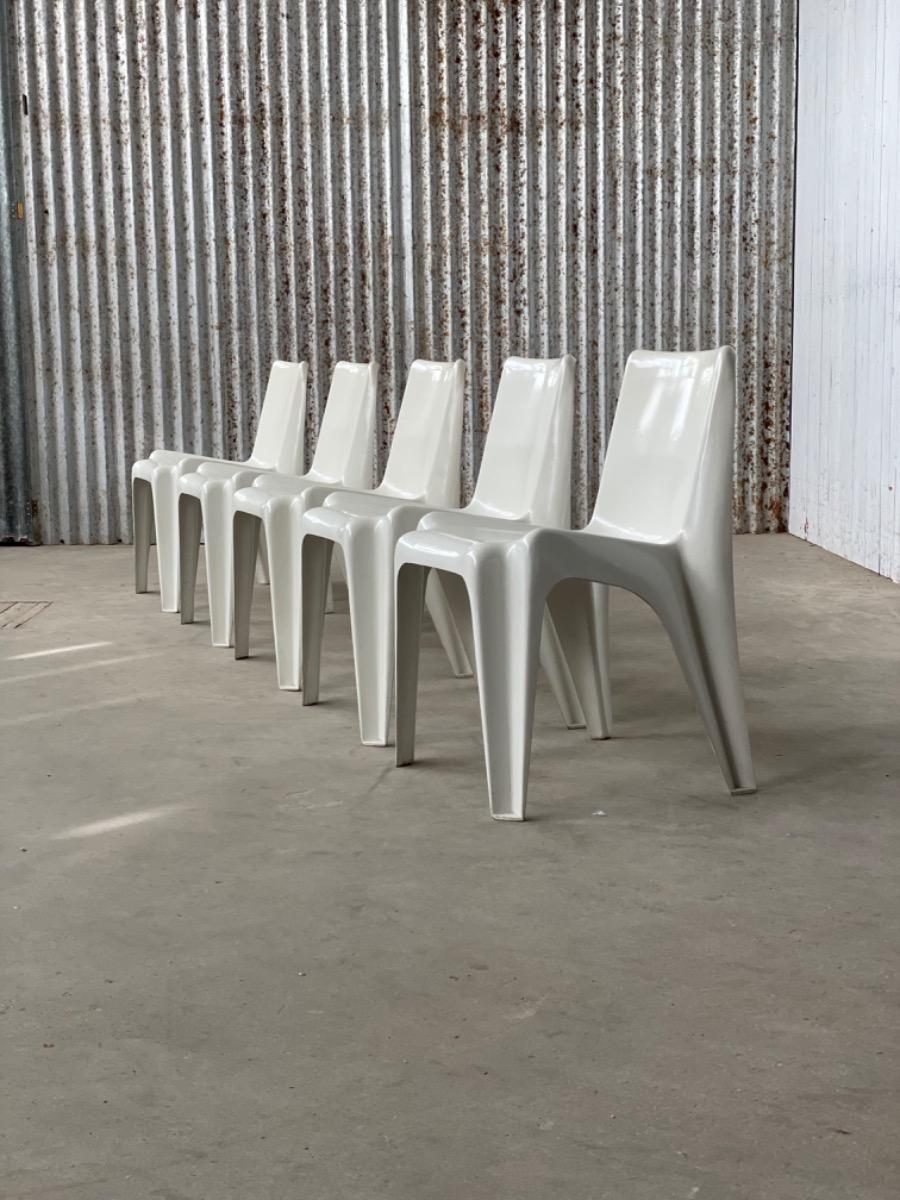 5x vintage chairs BA1171 by Helmut Bätzner for Bofinger stuhl, Germany 1960s