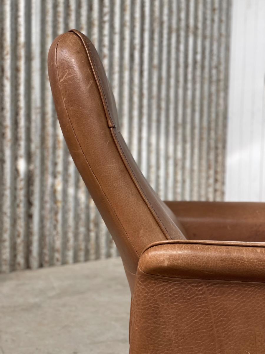 De Sede pair of DS-50 loungechairs in cognac brown, 1970s