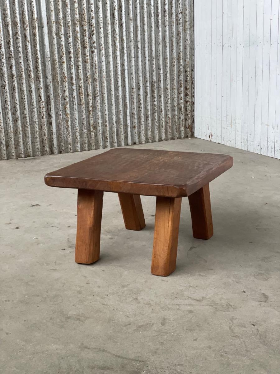 Brutalist oak coffeetable Netherlands, 1950s