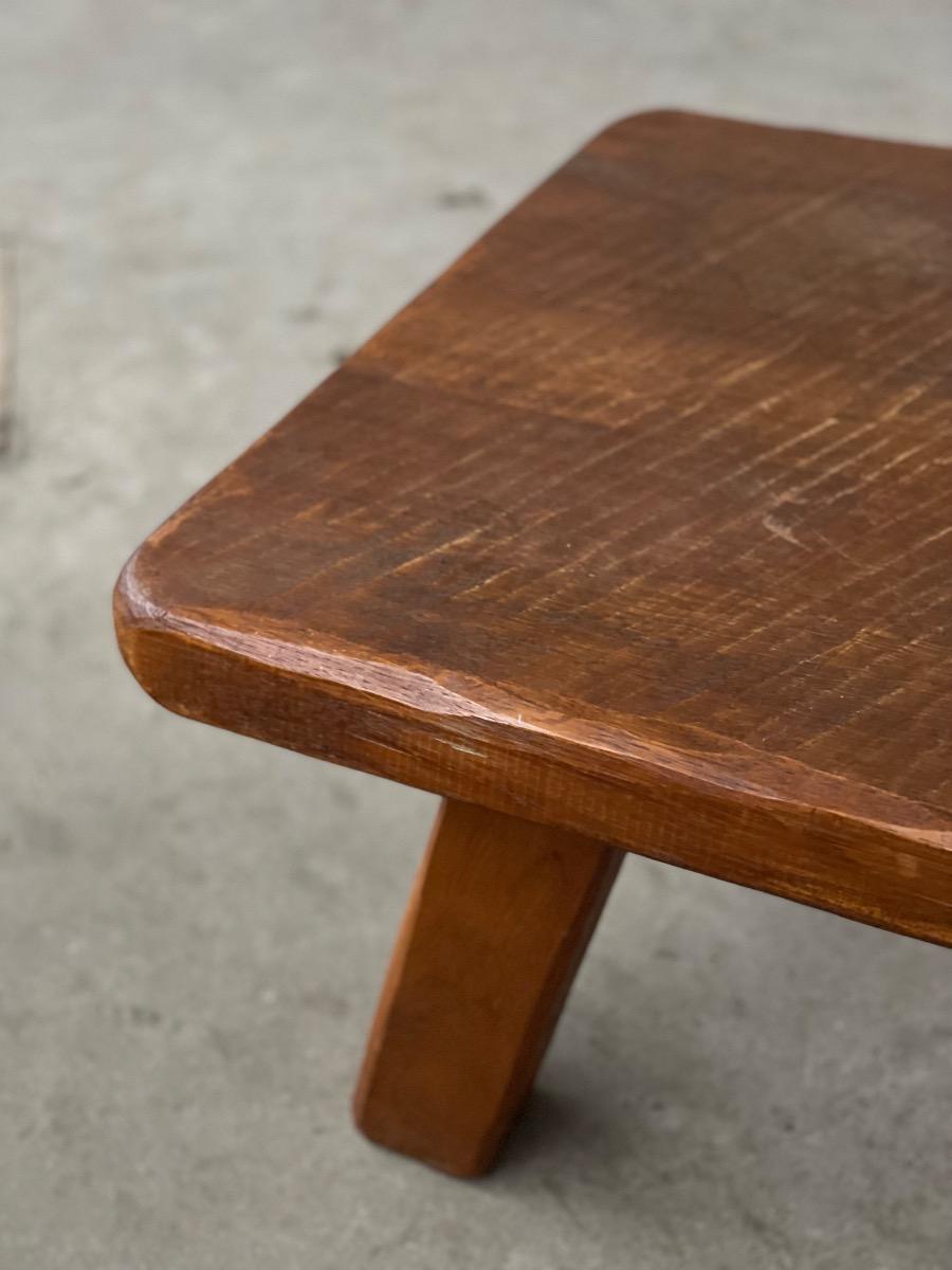 Brutalist oak coffeetable Netherlands, 1950s