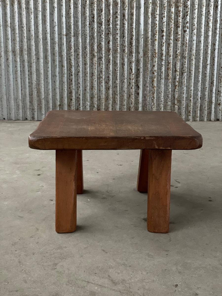 Brutalist oak coffeetable Netherlands, 1950s