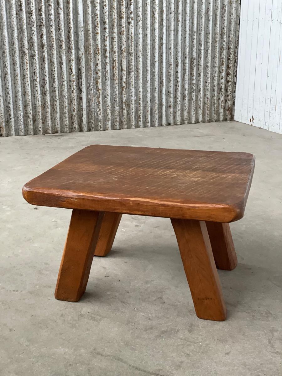 Brutalist oak coffeetable Netherlands, 1950s