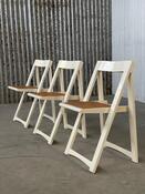 3x Aldo Jacober Trieste Folding Chair By Alberto Bazzani, Italy 1960