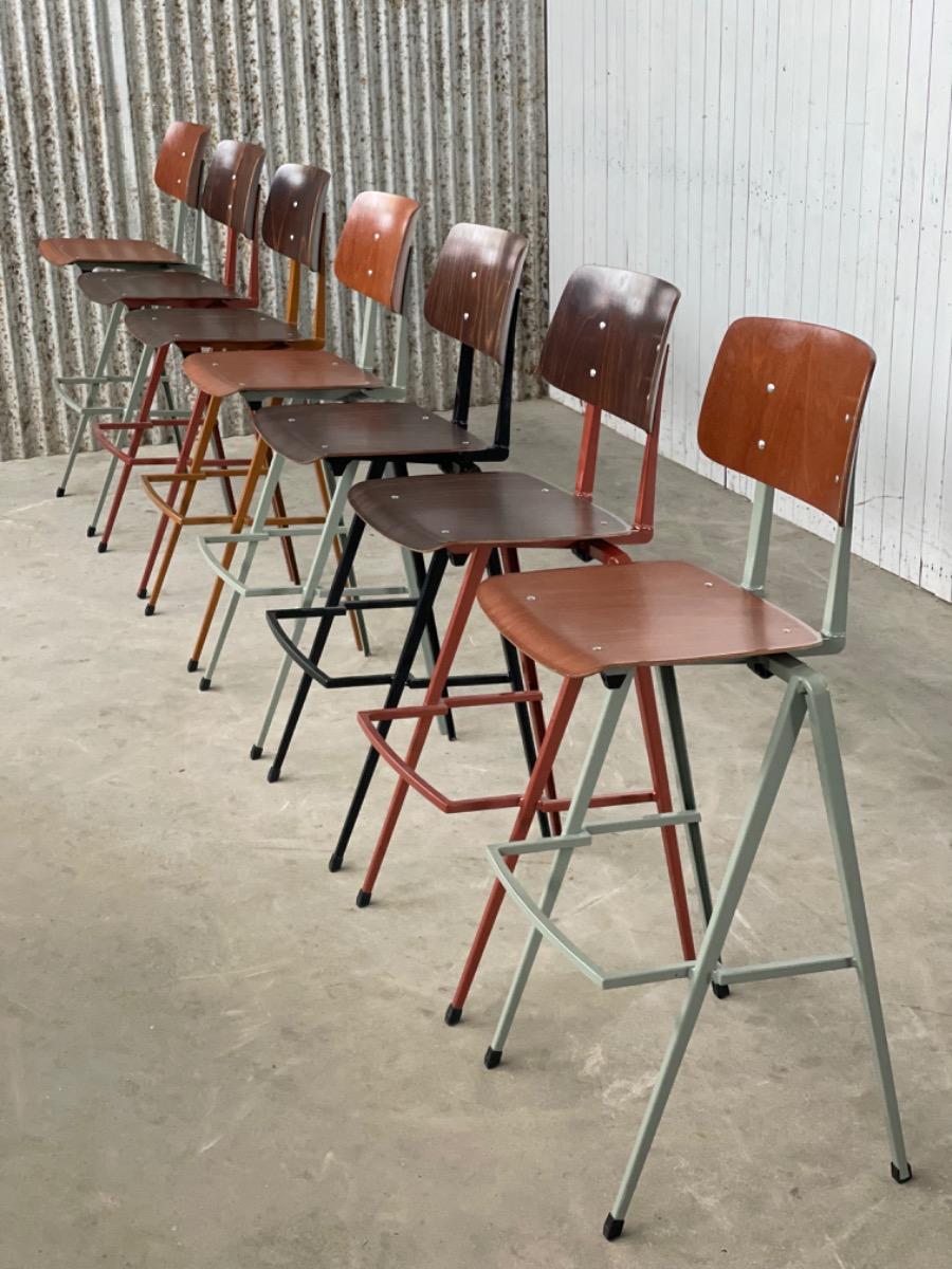 6x Galvanitas S17 Industrial Bar chairs - Dutch design 2000s