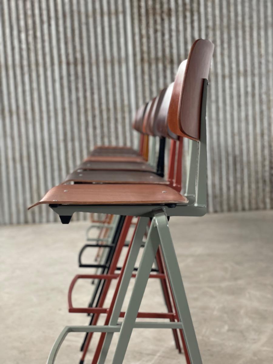 6x Galvanitas S17 Industrial Bar chairs - Dutch design 2000s