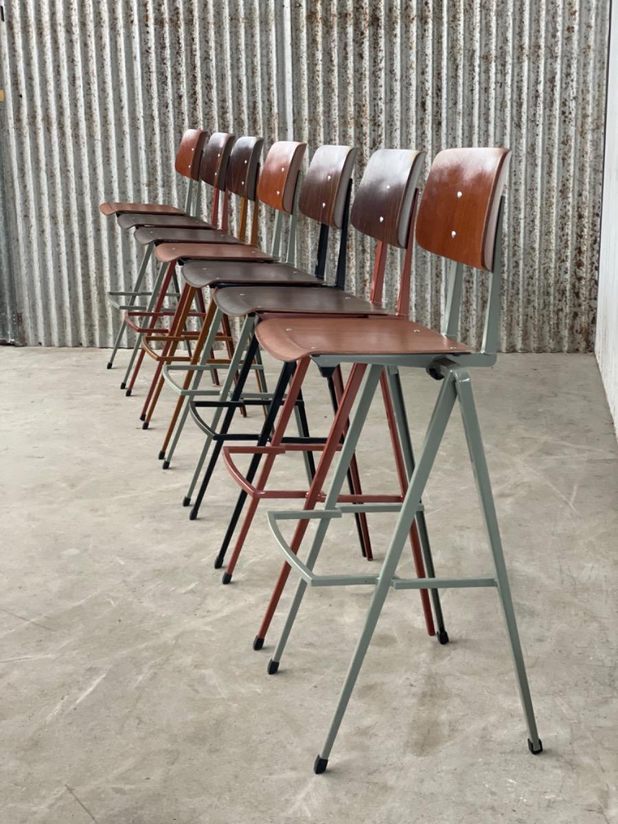 6x Galvanitas S17 Industrial Bar chairs - Dutch design 2000s