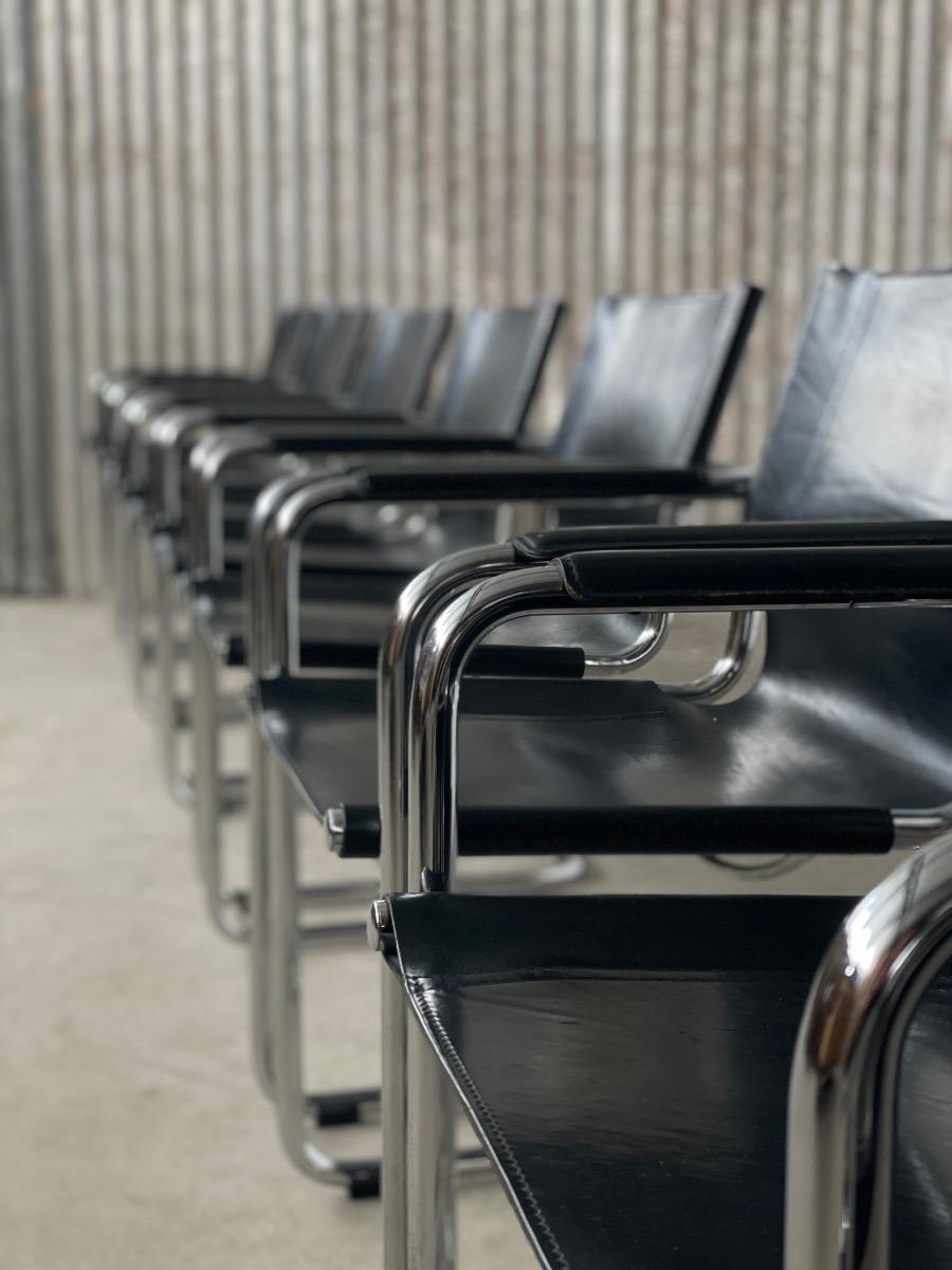 8x dining chairs by Mart stam for Matteo Grassi, 1970s italy