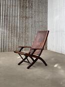 Angel Pazmino folding chair 1960s brown leather