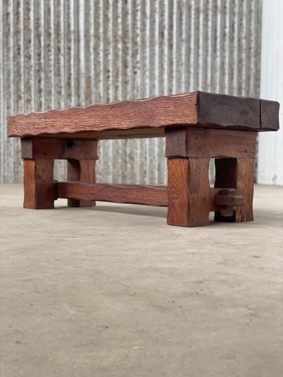 Brutalist massive oak coffeetable / Bench