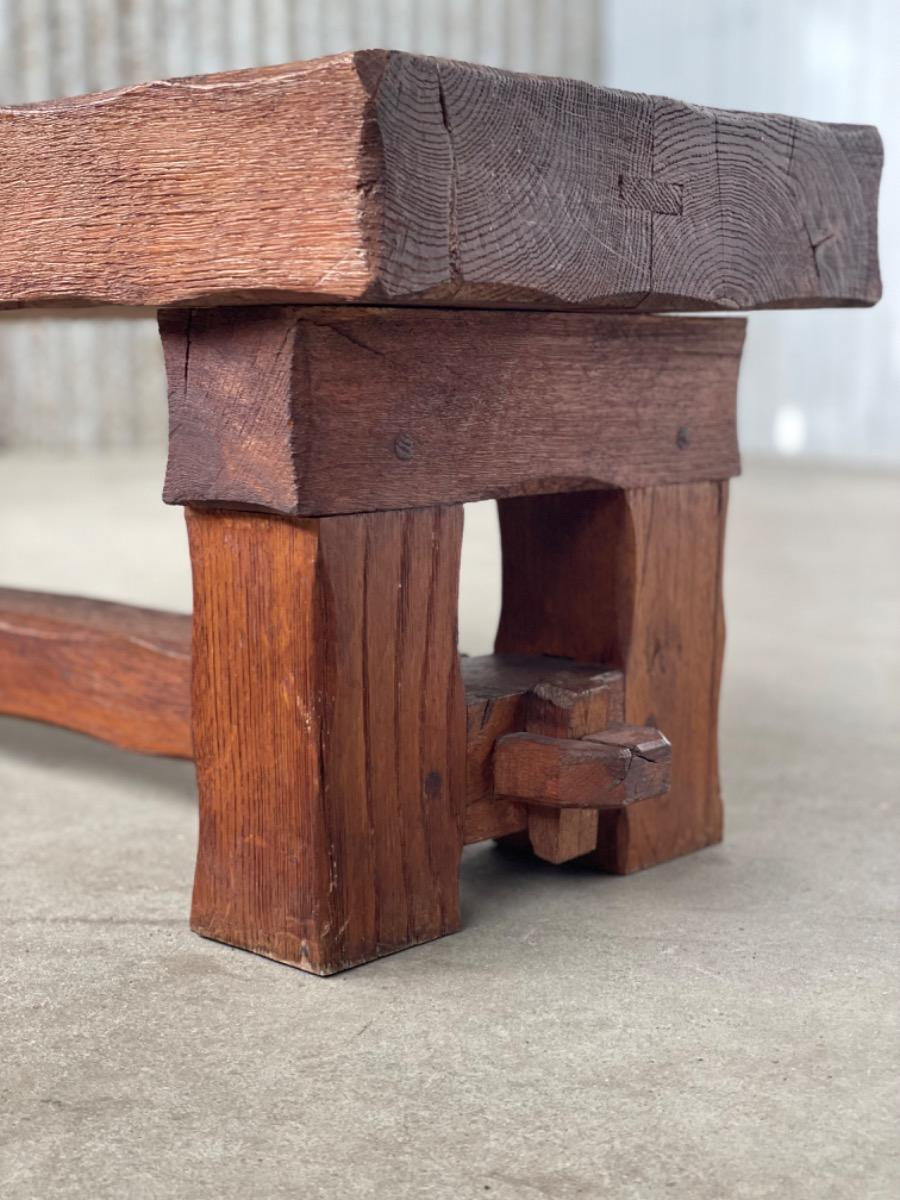 Brutalist massive oak coffeetable / Bench