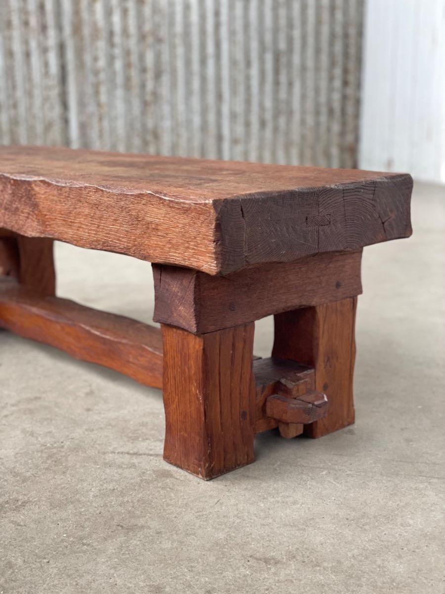 Brutalist massive oak coffeetable / Bench