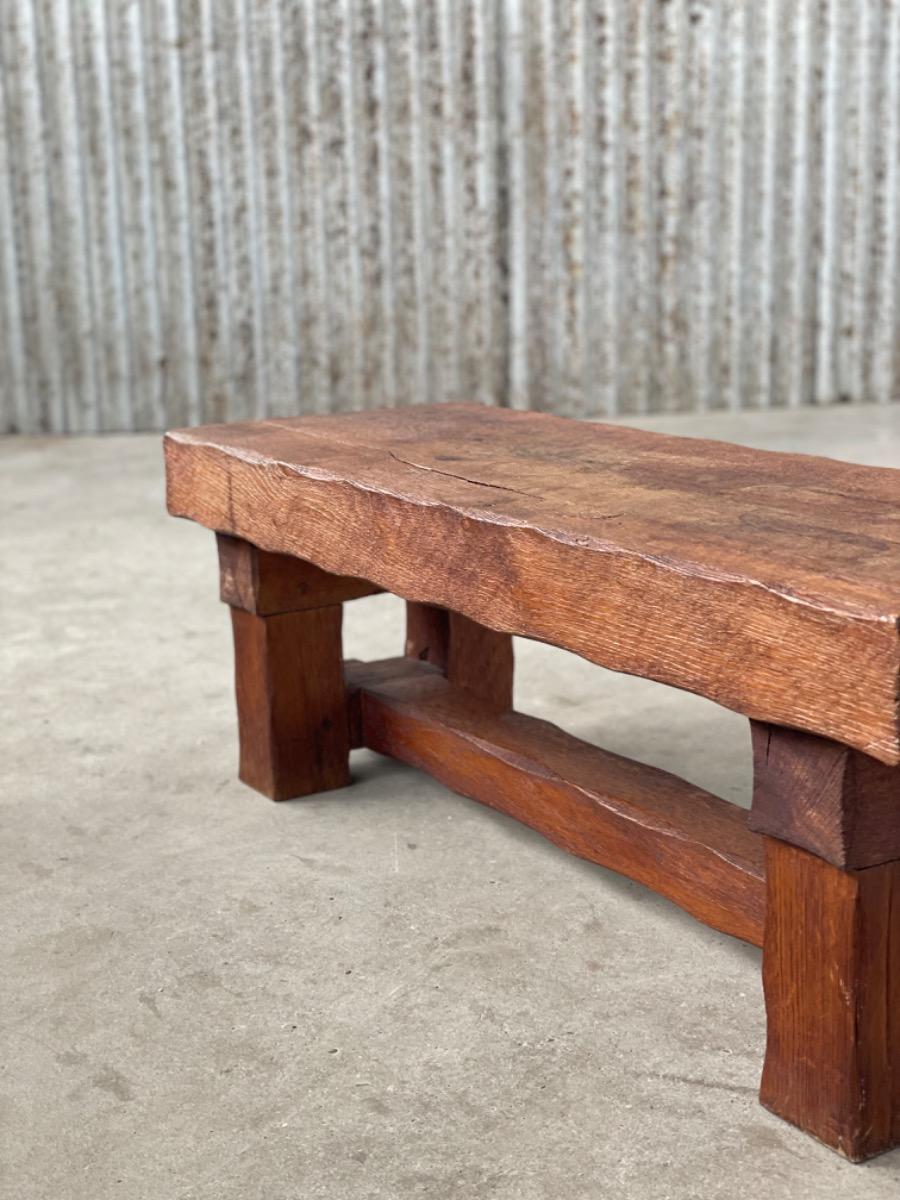 Brutalist massive oak coffeetable / Bench