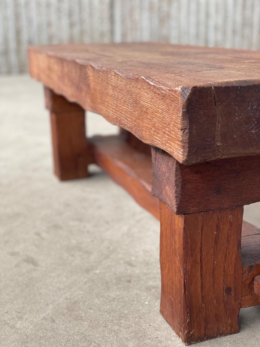 Brutalist massive oak coffeetable / Bench