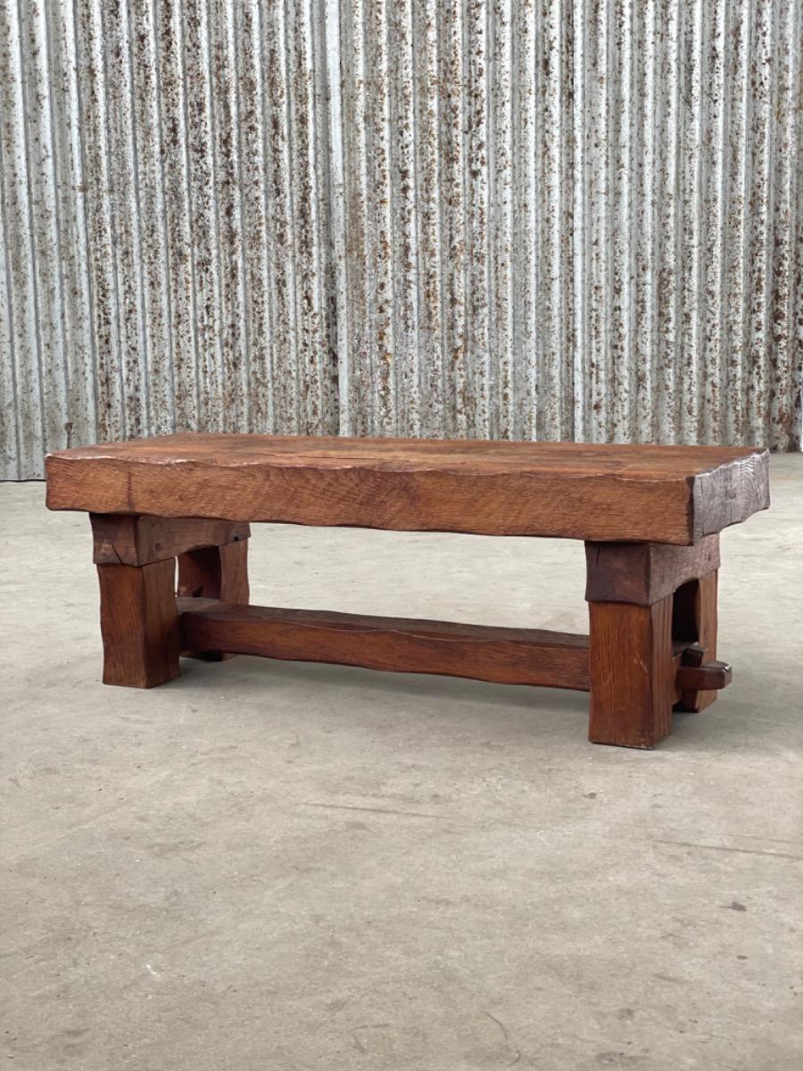 Brutalist massive oak coffeetable / Bench