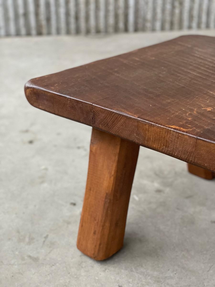 Brutalist oak coffeetable Netherlands, 1950s