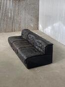 De Sede DS 11 Modular sofa in dark Brown patchwork leather, Swiss 1970s