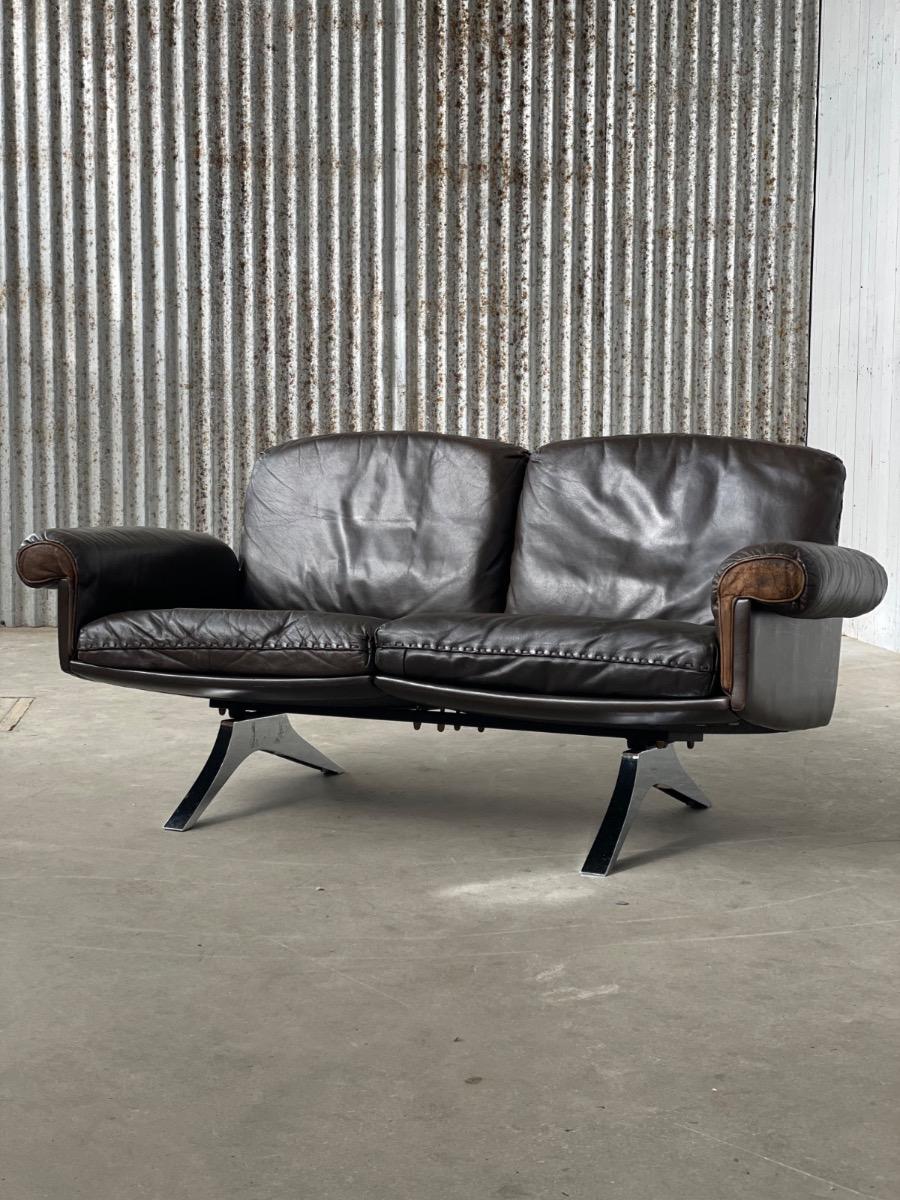 De Sede DS-31 Two seat sofa in brown leather 1970s, Switzerland