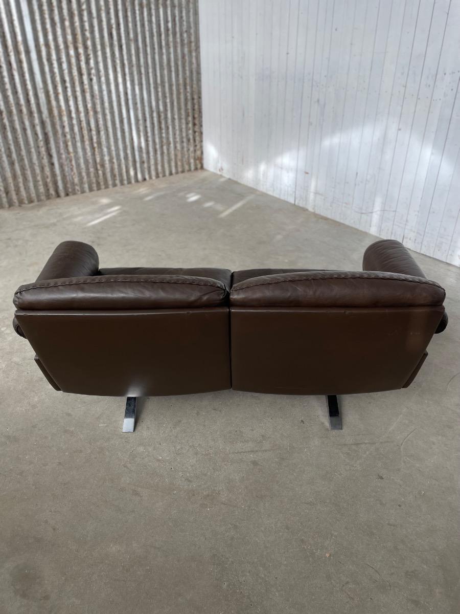 De Sede DS-31 Two seat sofa in brown leather 1970s, Switzerland