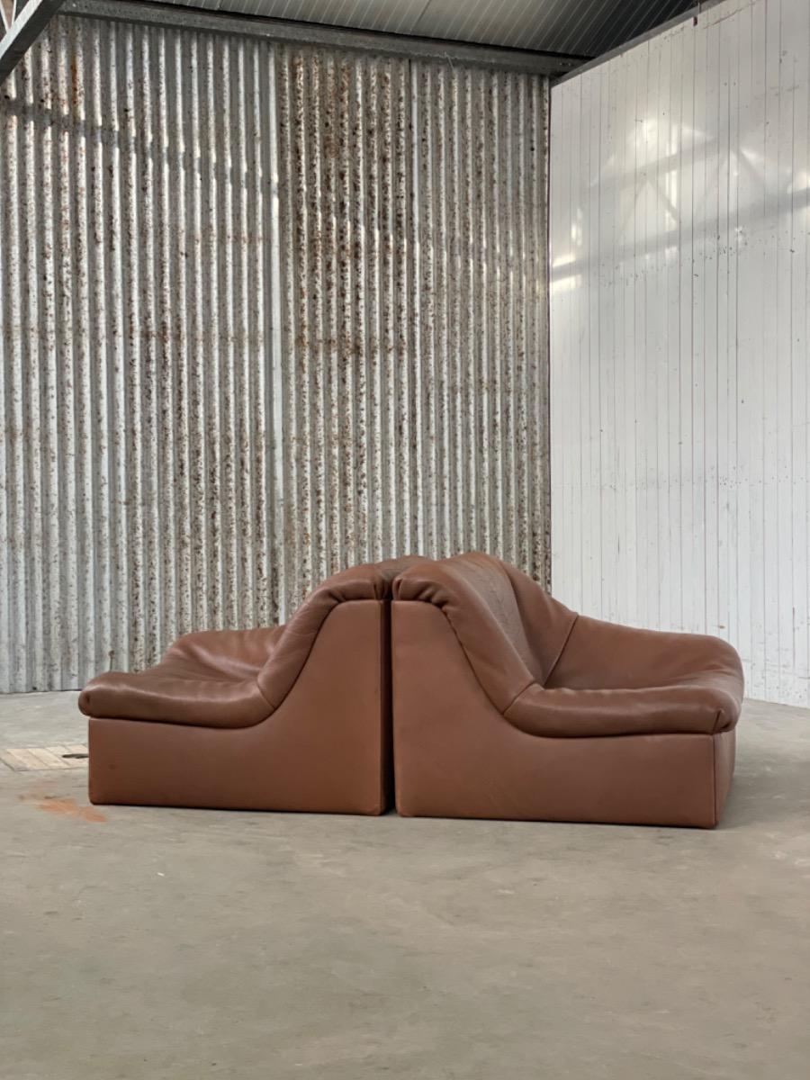 De Sede DS46 modular leather sofa, Switzerland 1970s