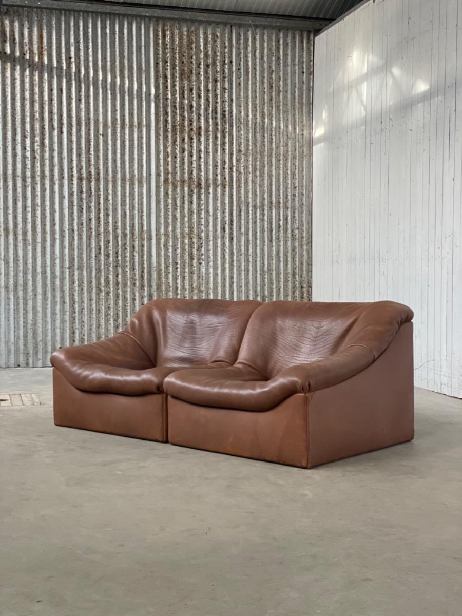 De Sede DS46 modular leather sofa, Switzerland 1970s