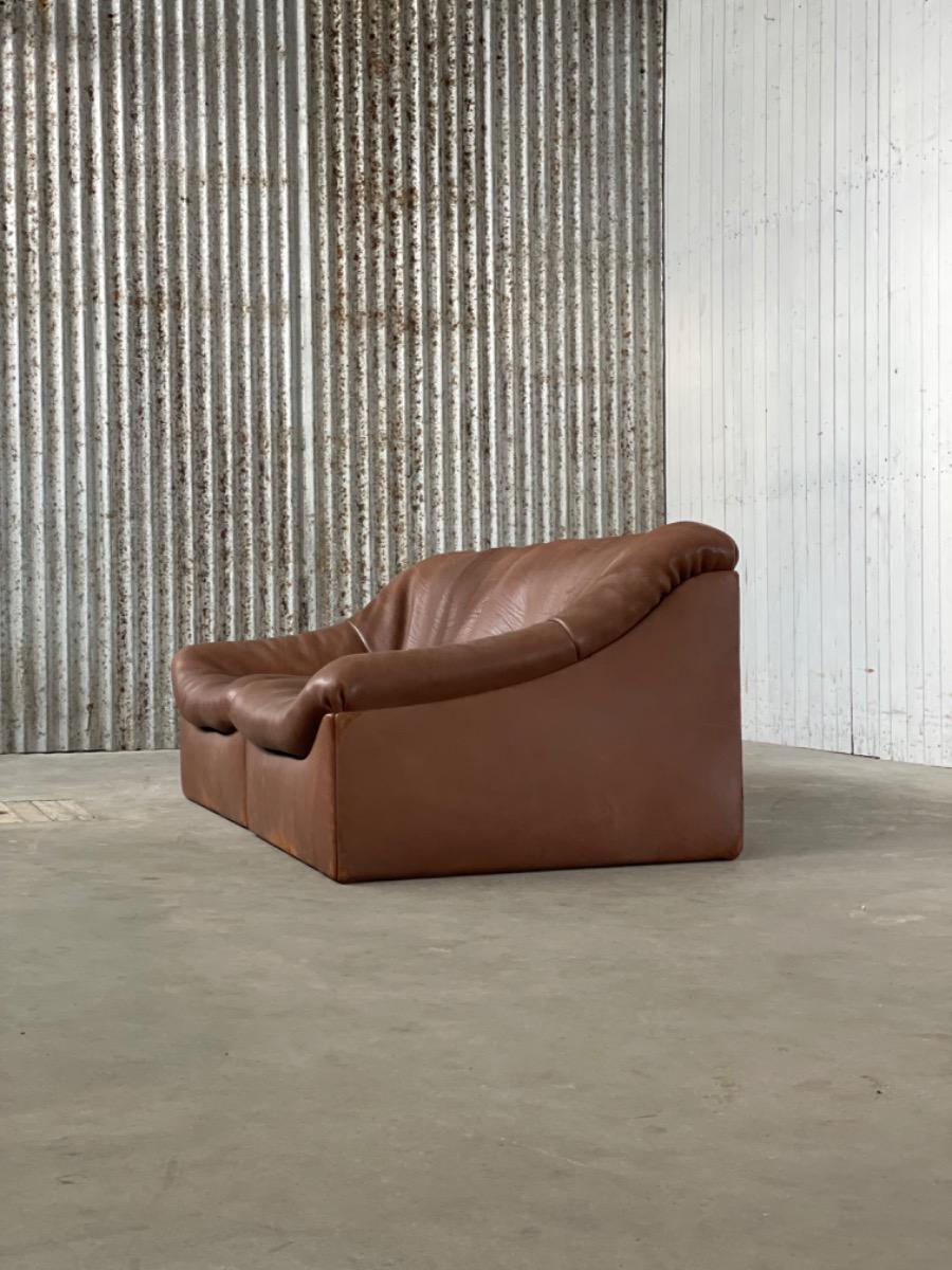 De Sede DS46 modular leather sofa, Switzerland 1970s