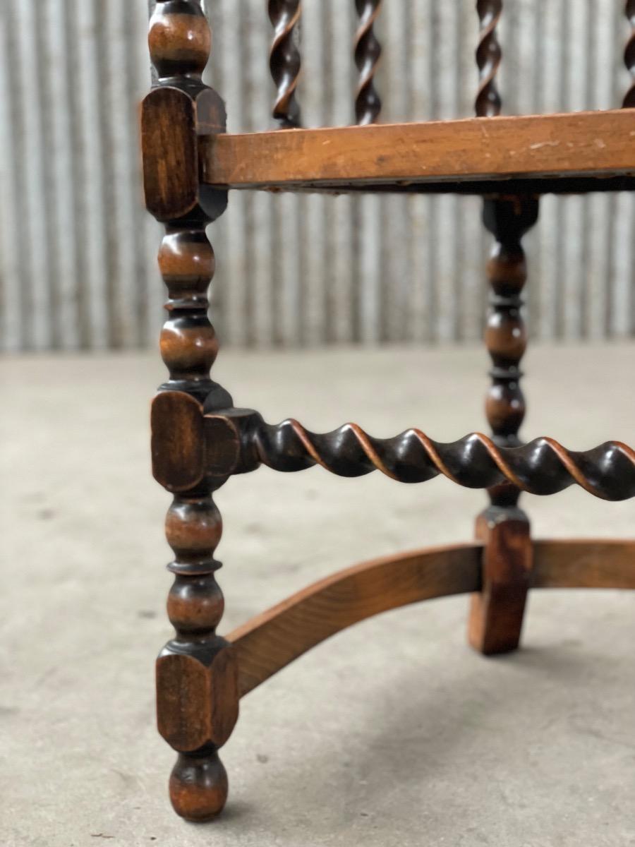 Edwardian Barley Twist chair wood and cane, England