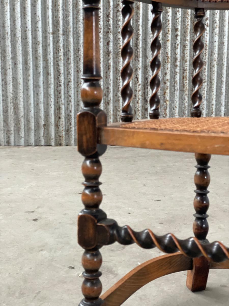 Edwardian Barley Twist chair wood and cane, England