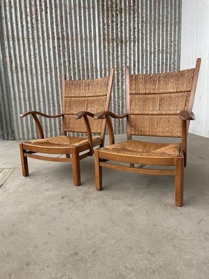 Pair armchairs style Bas van Pelt, Netherlands 1950s