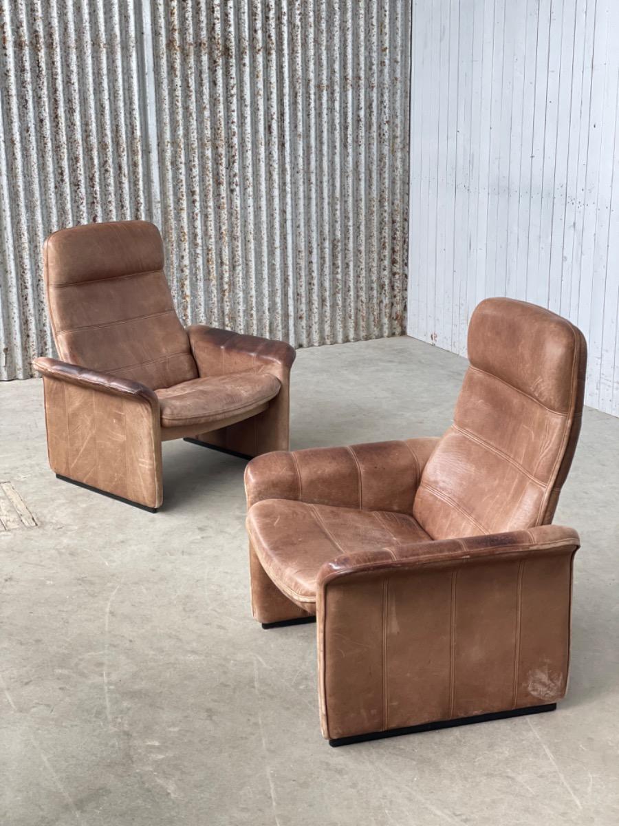 Pair Loungechairs by De Sede design team 1980s