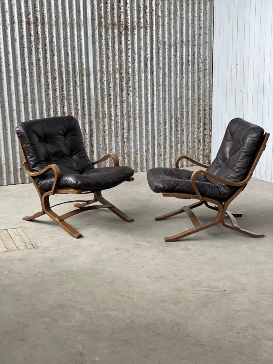 Pair loungechairs Ingmar Relling Westnofa - 1960