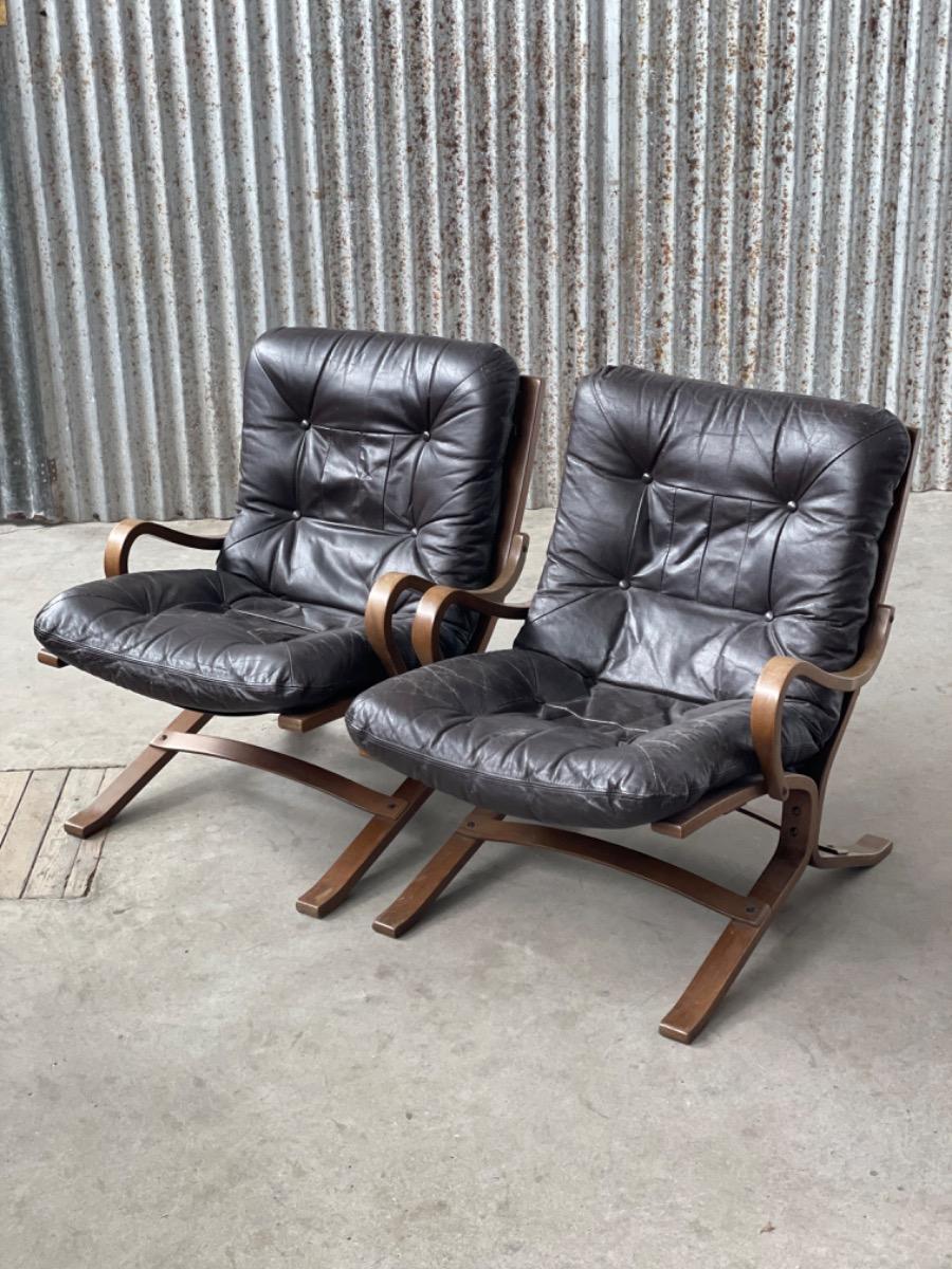 Pair loungechairs Ingmar Relling Westnofa - 1960