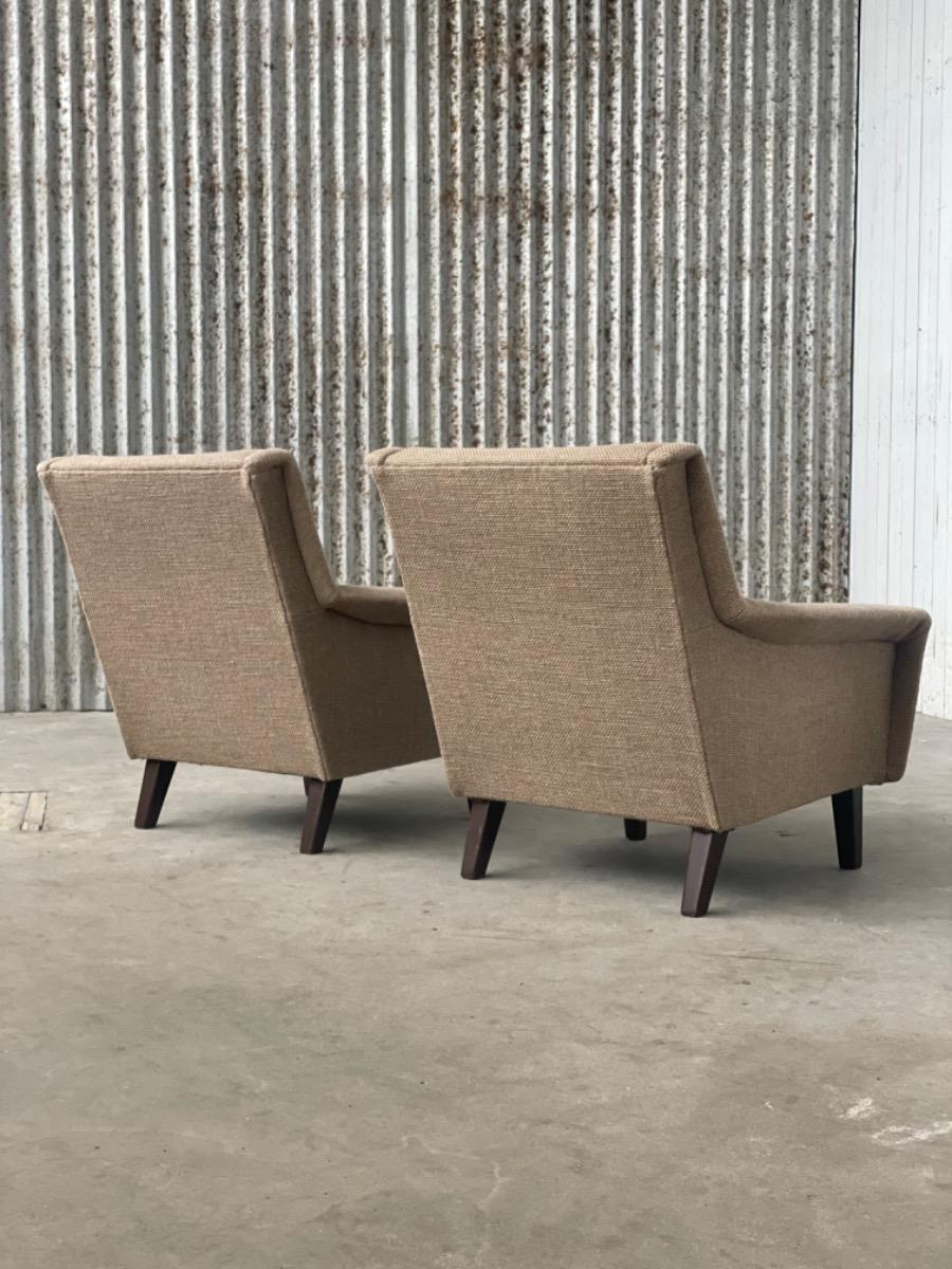 Pair vintage crème armchairs 1970s Netherlands