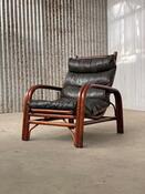 Rotan patchwork leather armchair 1960s Germany