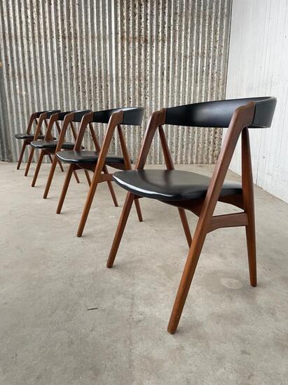 Set 4 diningchairs - Thomas Harlev - Farstrup 1960s Denmark - model 205