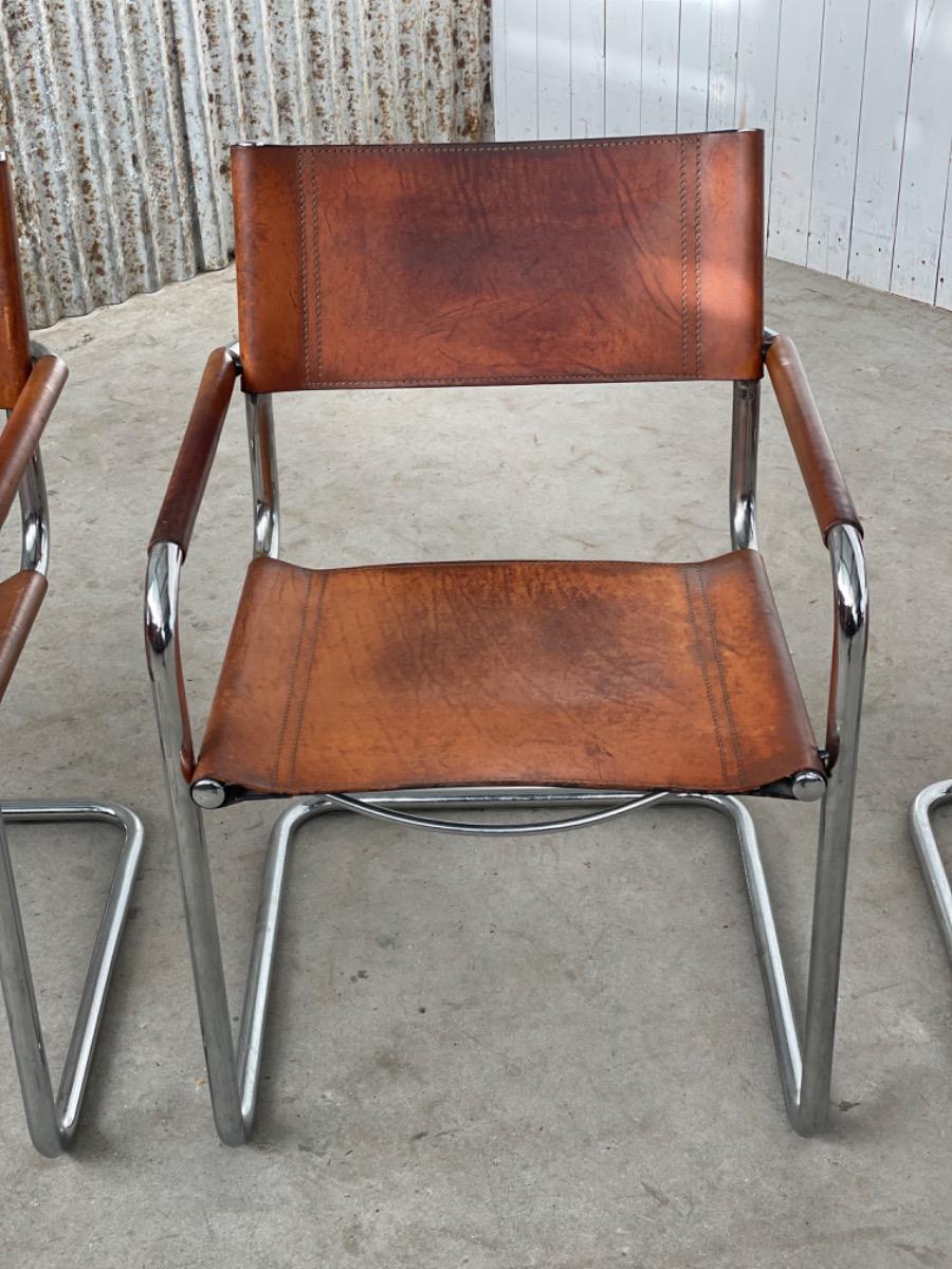 Set 4x Mart Stam S34 dining chairs - Linea Veam - Italy 1970s