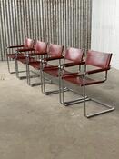 Set 5x Mart Stam S34 dining chairs for Linea Veam 1970s Italy